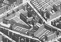 Klášter na plánu města z roku 1739