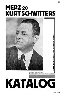 Kurt Schwitters na obálce Merz č. 20, autorka fotografie Genja Jonas