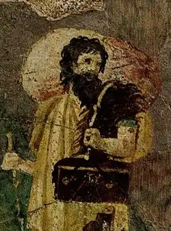 Kratés z Théb na nástěnné malbě ve Ville Farnesina v Římě