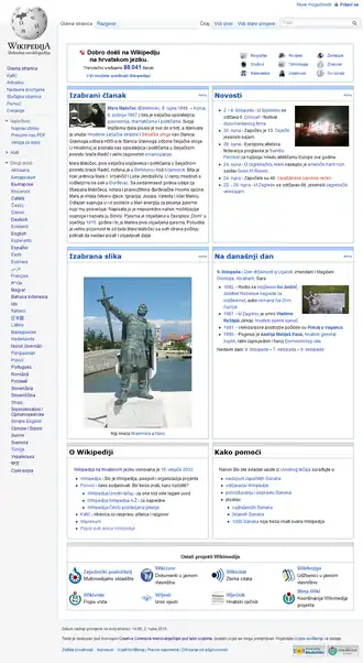 Hlavní strana Chorvatské Wikipedie