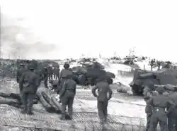 Přeplněné pláže u Courseulles-sur-Mer