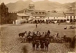 Hlavní náměstí v Cuscu mezi lety 1898 a 1899