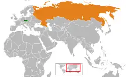 Česko a Rusko na mapě