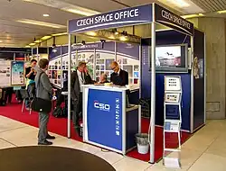 Stánek České kosmické kanceláře na 61. Mezinárodním astronautickém kongresu v Praze