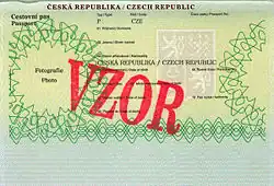 Datová strana cestovního pasu vzor 1993