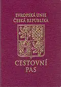 Titulní strana cestovního pasu vzor 2005