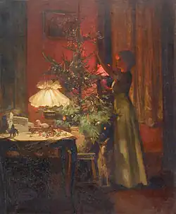 Marcel Rieder (1862-1942): Zdobení vánočního stromku