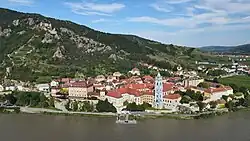 Letecký pohled na Dürnstein