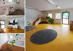 Prostory pro dětskou skupinu z obytných buněk (modulová stavba z kontejnerů)