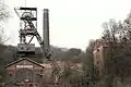 posunuté lanovnice na těžní věži Dolu Anselm
