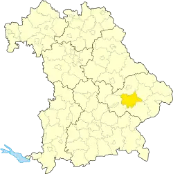 Zemský okres Dingolfing-Landau na mapě Bavorska