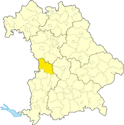 Zemský okres Dunaj-Ries na mapě Bavorska