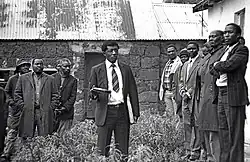 Saul Mkhize na setkání s magistrátem Wakkerstroomu, Driefontein Mpumalanga 19. března 1983