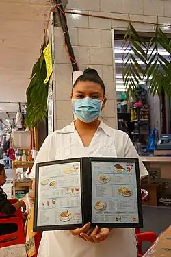 Jídelní lístek s vyobrazením (Mexiko)