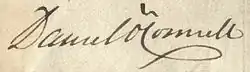 Daniel O'Connell Dónall Ó Conaill, podpis