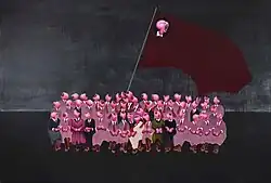 Daniel Pešta, Volby, akryl na plátně, 270 × 180 cm, 2016–2017