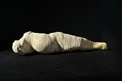 Daniel Pešta, Zvěstování č.1., látka, kůže, vosk, 2015