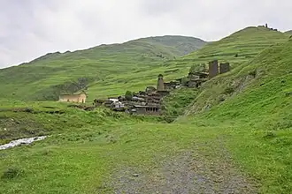 Jižní pohled na vesnici