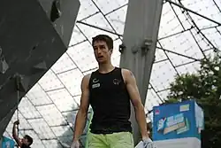 David Firnenburg na SP 2017 v boulderingu v Mnichově
