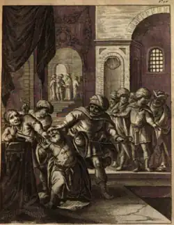 Poprava Nasuha Paši, rytina z roku 1681