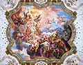 Stropní výmalba v Císařském sále zámku Weißenstein v německém Pommersfeldenu