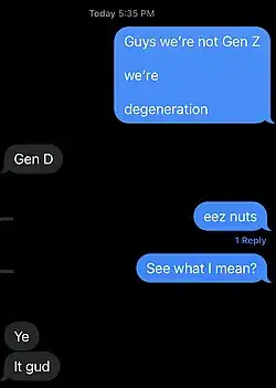 Screenshot chatu iMessage