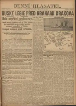 Vydání deního hlasatele z 10. listopadu 1914