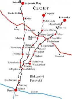 Zlatá stezka - soustava středověkých obchodních cest mezi Pasovem a jihem Čech