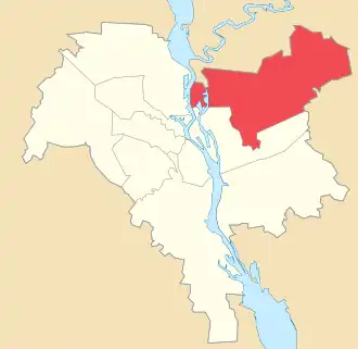 Poloha rajónu v Kyjevě