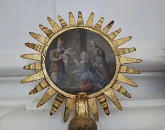 Detail žerdí; Obětování v chrámu