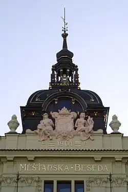 Alegorie Svornost a Ušlechtilost, Měšťanská beseda (Plzeň)