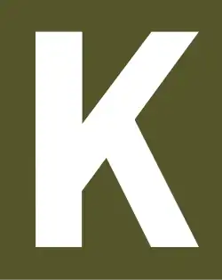 Znak 1. tankové armády, slavné Kleistovo „K“.