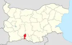 Obština na mapě Bulharska