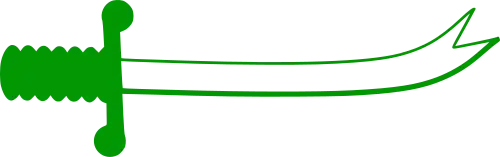 Stylizované zobrazení zulfikáru, meče Alího – významného symbolu pro alavity