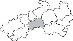 Litoměřický vikariát (šedě) na mapě litoměřické diecéze