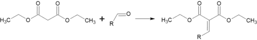 Reakce diethyl-malonátu s aldehydem
