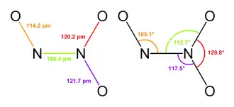 2D schéma molekuly N2O3