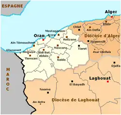 Diecéze Oran na mapě