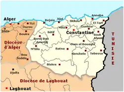 Diecéze Constantine na mapě