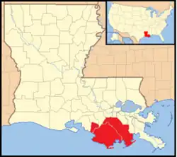 Diecéze Houma-Thibodaux na mapě