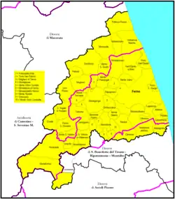 Arcidiecéze Fermo na mapě