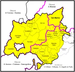 Diecéze San Marino-Montefeltro na mapě