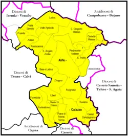 Diecéze Alife-Caiazzo na mapě