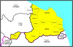 Arcidiecéze Ancona-Osimo na mapě