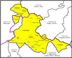 Diecéze Ariano Irpino-Lacedonia na mapě