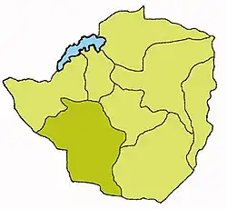 Arcidiecéze Bulawayo na mapě