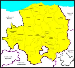 Diecéze Cefalù na mapě