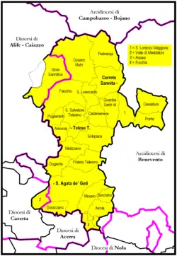 Diecéze Cerreto Sannita-Telese-Sant'Agata de' Goti na mapě