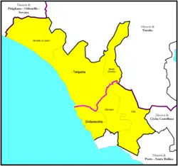 Diecéze Civitavecchia-Tarquinia na mapě