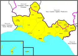 Arcidiecéze Gaeta na mapě